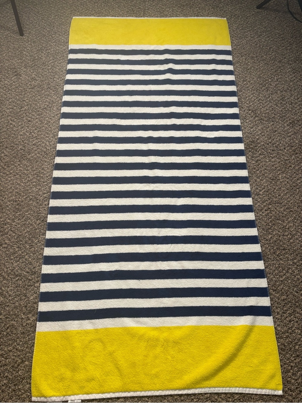Charisma Yellow and Navy Striped Beach Towel